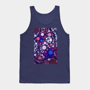 Navy Blue Multicolored Polka Dots Pattern Tank Top